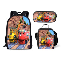 Chuggington Backpack Schoolbag Lunch Bag Pencil Bag for Kids Students 3PCS