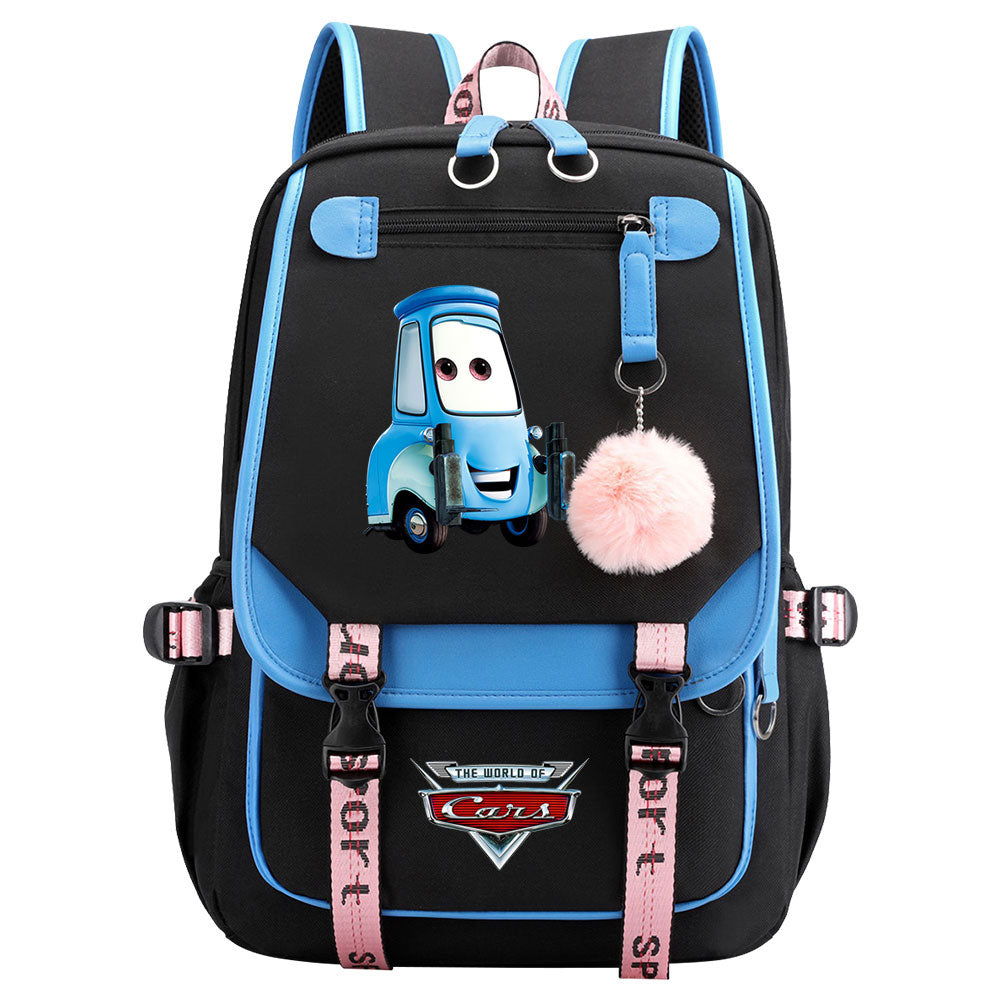 Cars Lightning Waterproof Backpack School Notebook Travel Bags USB Charging