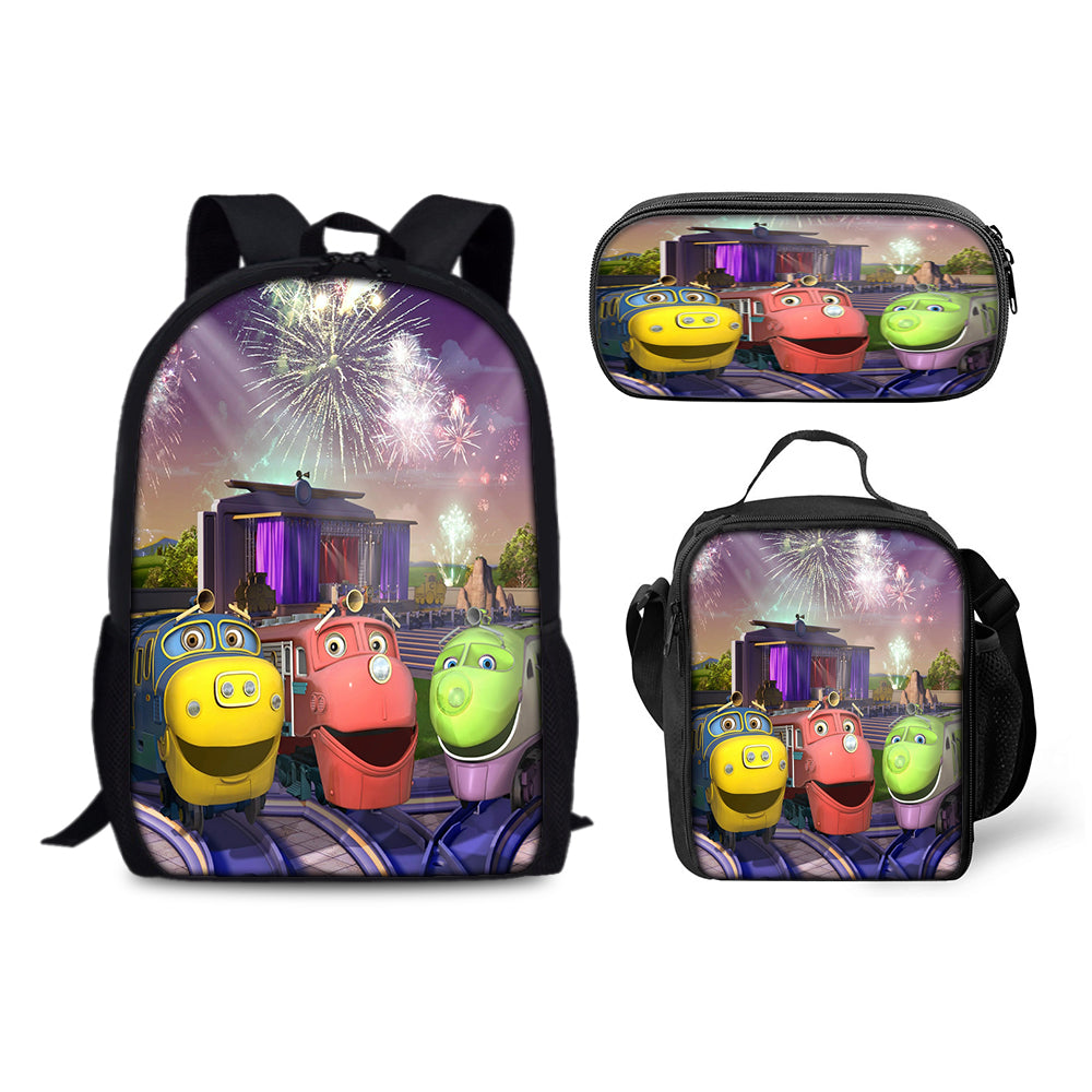 Chuggington Backpack Schoolbag Lunch Bag Pencil Bag for Kids Students 3PCS