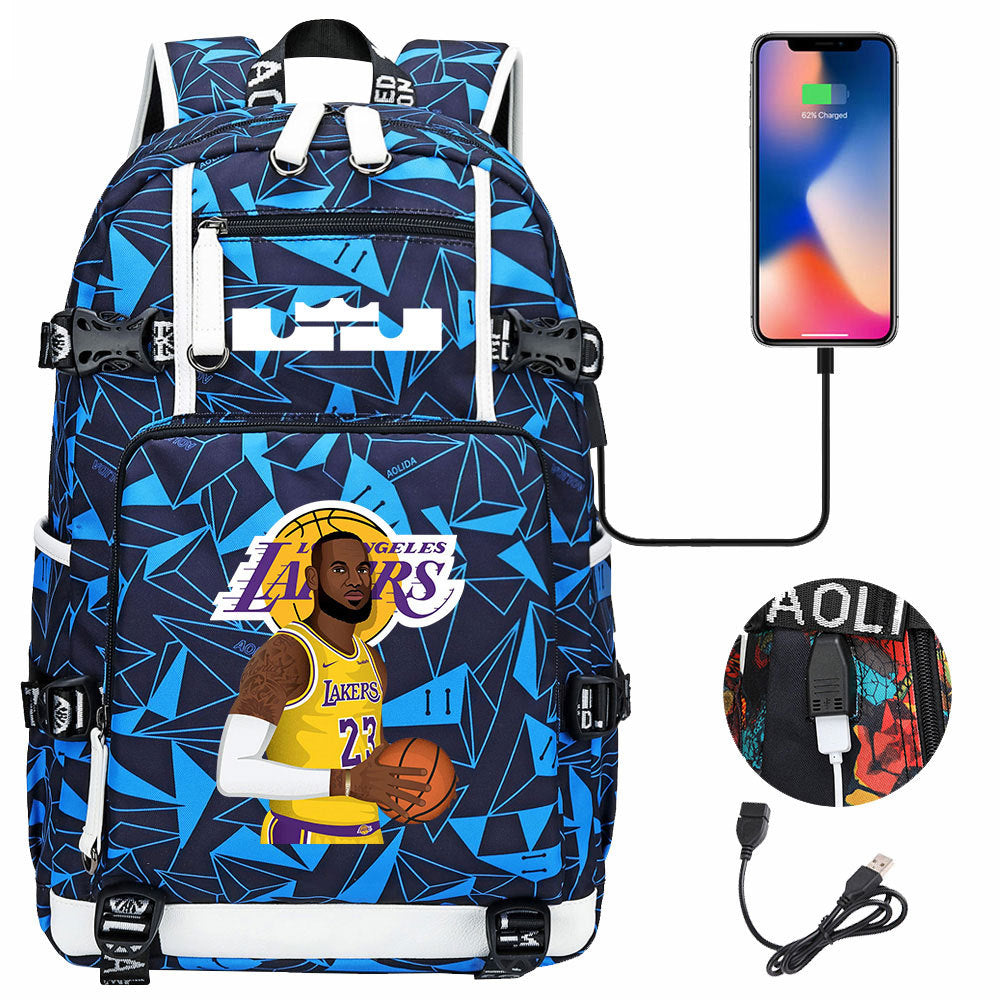 Kobe Black Mamba Curry Bucks Antetokounmpo USB Charging Backpack School Notebook Travel Bags Basketball Bag