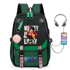 One Piece Waterproof Backpack School Notebook Travel Bags USB Charging