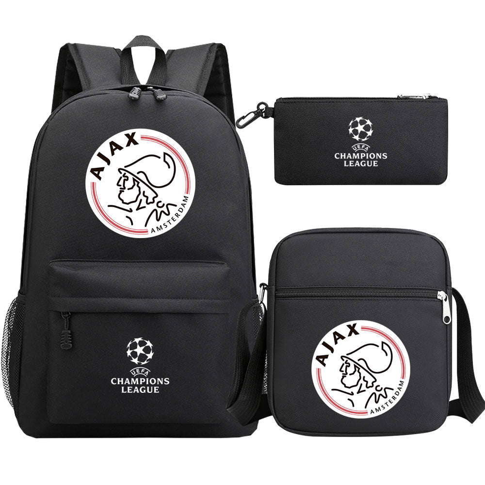 Amsterdamsche Football Club Schoolbag Backpack Shoulder Bag Pencil Bag 3pcs set for Kids Students