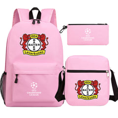 Bayer 04 Leverkusen Football Club Schoolbag Backpack Shoulder Bag Pencil Bag 3pcs set for Kids Students