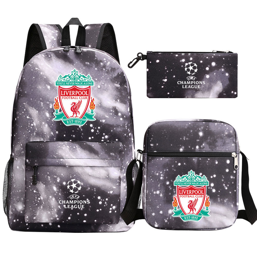 Liverpool Football Club Schoolbag Backpack Shoulder Bag Pencil Bag 3pcs set for Kids Students