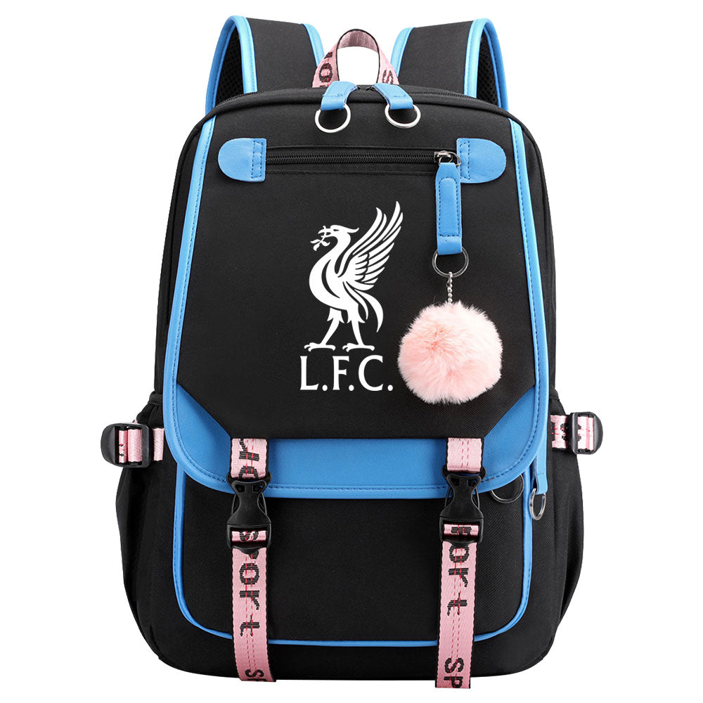 Liverpool Football Club Waterproof Backpack School Notebook Travel Bags USB Charging