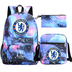Chelsea Football Club Schoolbag Backpack Shoulder Bag Pencil Bag 3pcs set for Kids Students