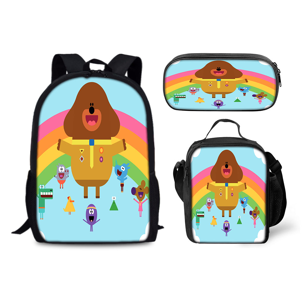 Hey Duggee Backpack Schoolbag Lunch Bag Pencil Bag for Kids Students 3PCS