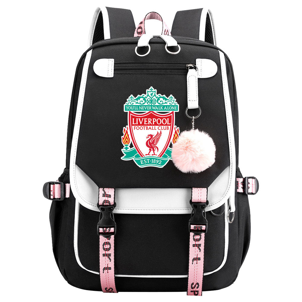 Liverpool Football Club Waterproof Backpack School Notebook Travel Bags USB Charging