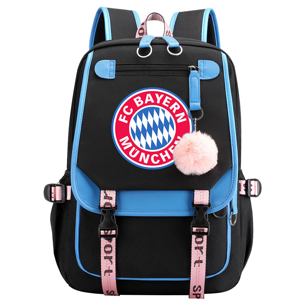 Bayern Munich Football Club Waterproof Backpack School Notebook Travel Bags USB Charging