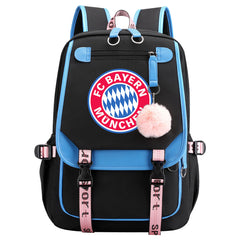 Bayern Munich Football Club Waterproof Backpack School Notebook Travel Bags USB Charging