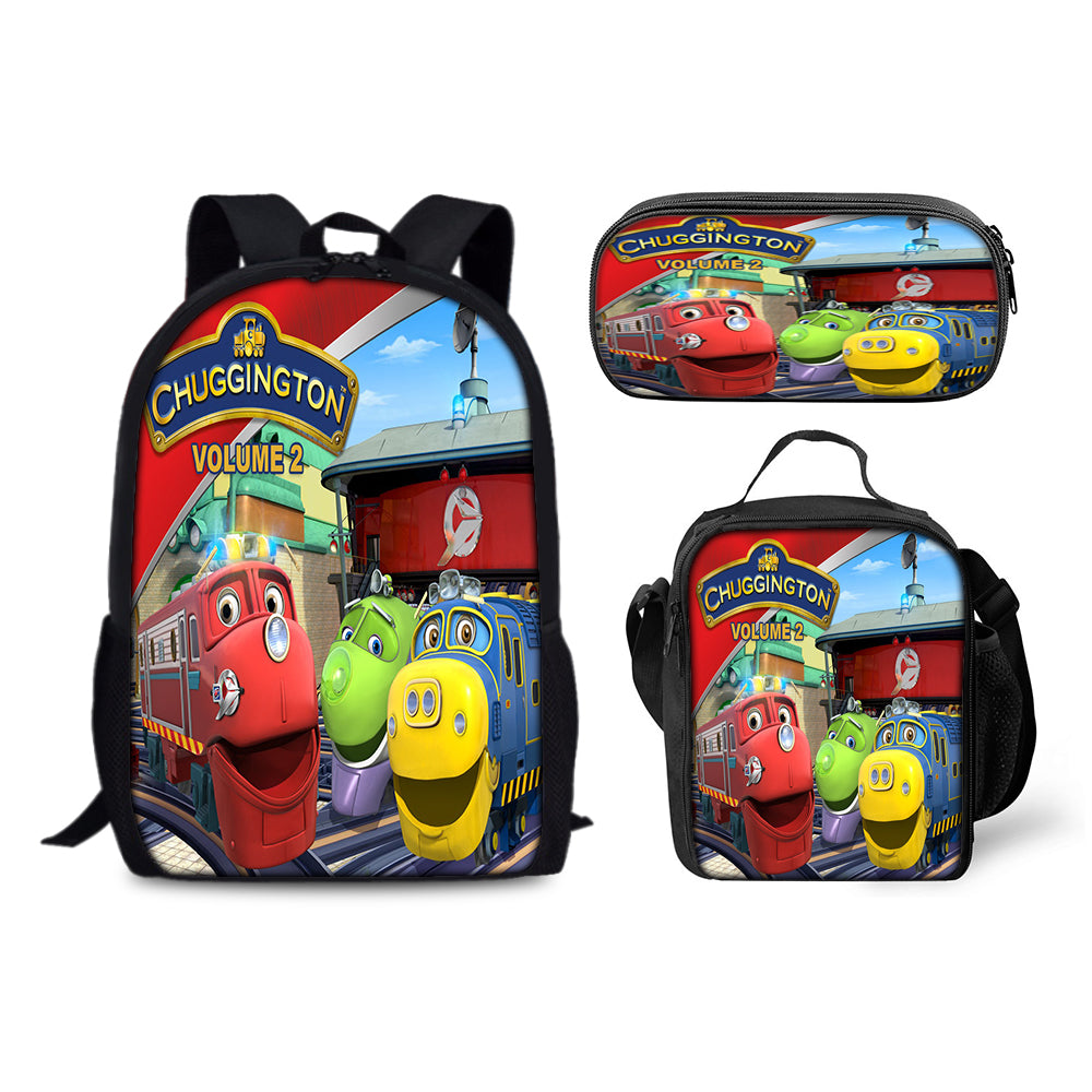 Chuggington Backpack Schoolbag Lunch Bag Pencil Bag for Kids Students 3PCS