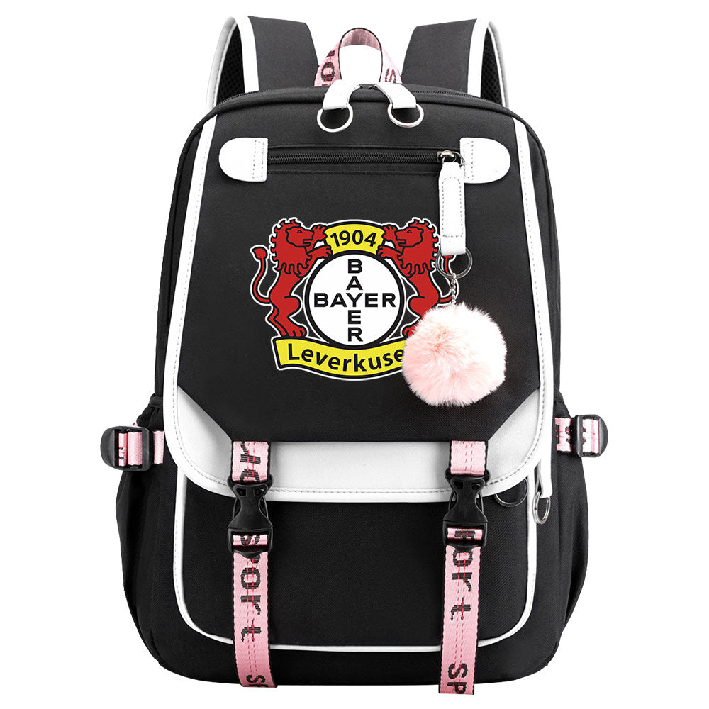 Bayer 04 Leverkusen Football Club Waterproof Backpack School Notebook Travel Bags USB Charging