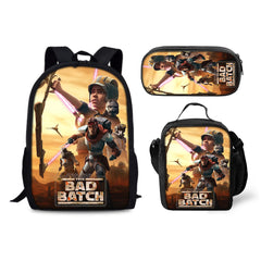 Star Wars The Bad Batch Backpack Schoolbag Lunch Bag Pencil Bag for Kids Students 3PCS