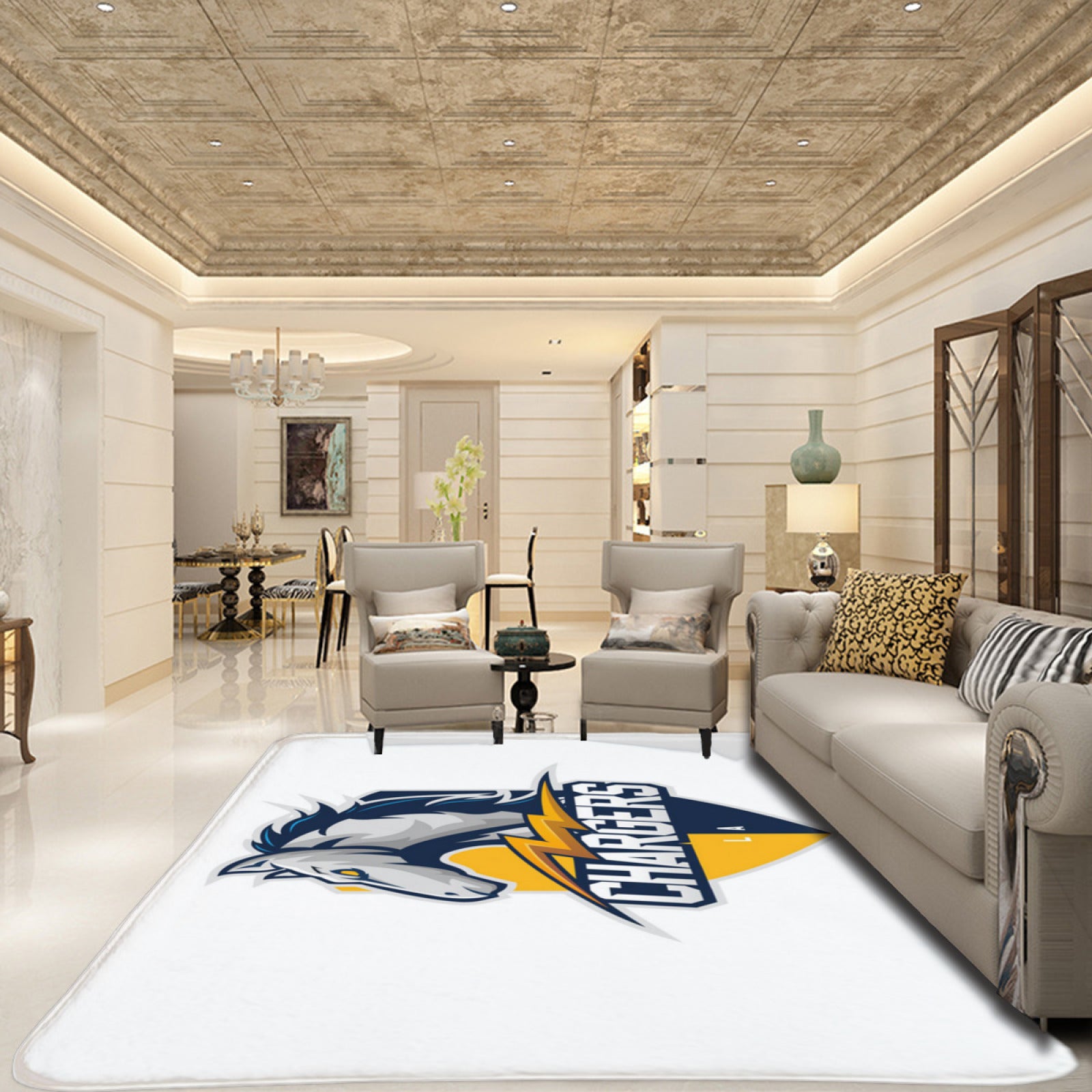 Los Angeles Rugby Chargers Rugs Bedroom Living Room Bathroom Carpet Mats Rug