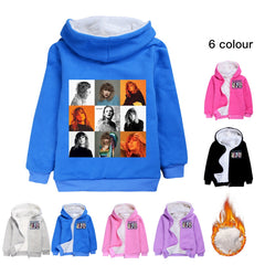 Taylor Swift Sherpa Lined Hoodie Fleece Sweatshirt Full Zip Hooded Jacket for Kids
