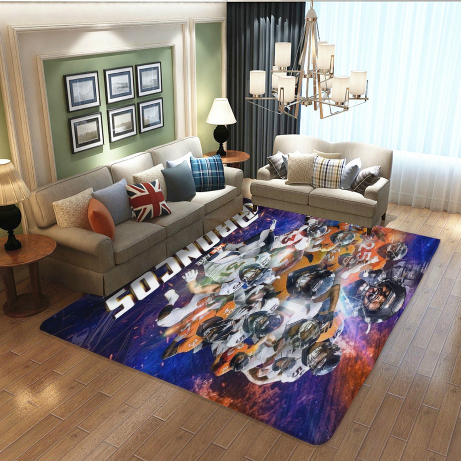 Denver Rugby Broncos Rugs Bedroom Living Room Bathroom Carpet Mat Rug