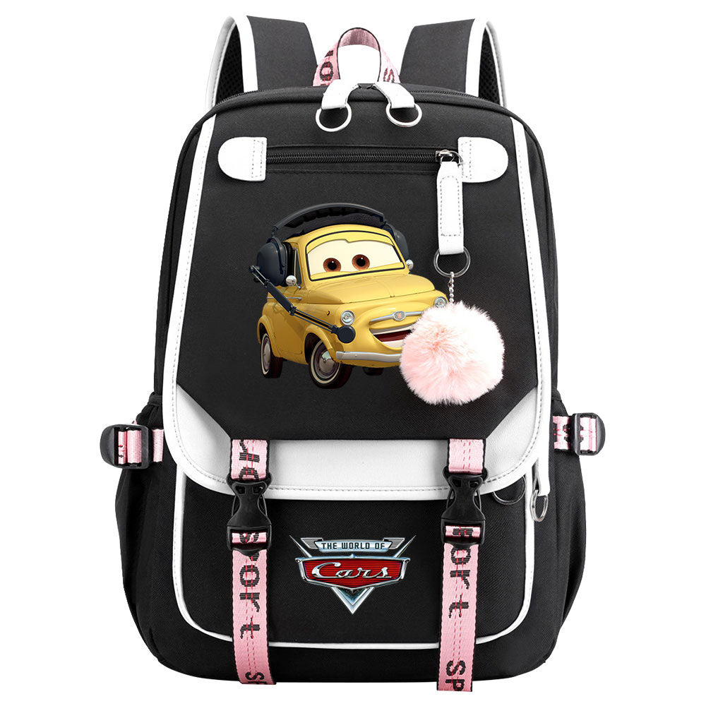 Cars Lightning Waterproof Backpack School Notebook Travel Bags USB Charging