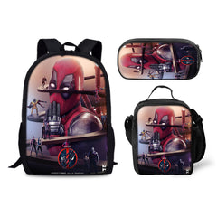 Deadpool and Wolverine Backpack Schoolbag Lunch Bag Pencil Bag for Kids Students 3PCS