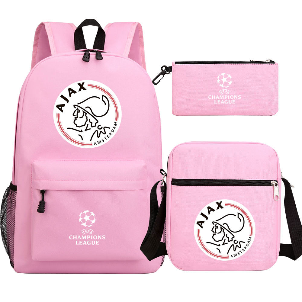 Amsterdamsche Football Club Schoolbag Backpack Shoulder Bag Pencil Bag 3pcs set for Kids Students