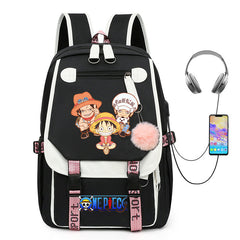 One Piece Waterproof Backpack School Notebook Travel Bags USB Charging