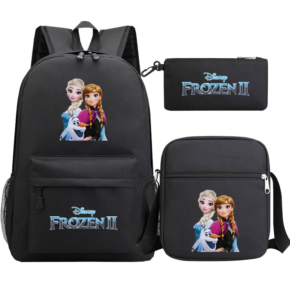 Frozen Elsa Anna Princess  Printed Schoolbag Backpack Shoulder Bag Pencil Bag 3pcs set for Kids Students