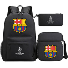 Barcelona Football Club Schoolbag Backpack Shoulder Bag Pencil Bag 3pcs set for Kids Students