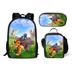 The Lion Guard Backpack Schoolbag Lunch Bag Pencil Bag for Kids Students 3PCS