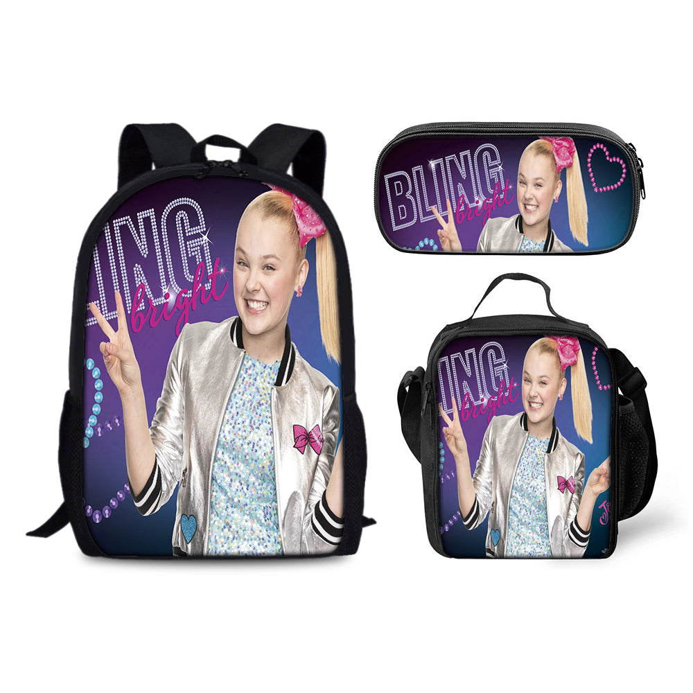 JoJo Siwa Superstar Backpack Schoolbag Lunch Bag Pencil Bag for Kids Students 3PCS