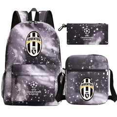 Juventus Football Club Schoolbag Backpack Shoulder Bag Pencil Bag 3pcs set for Kids Students