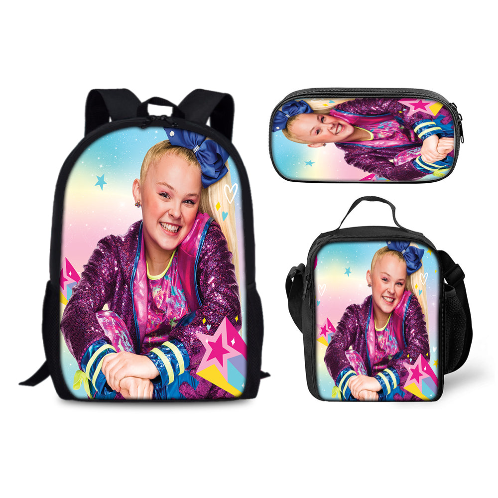 JoJo Siwa Superstar Backpack Schoolbag Lunch Bag Pencil Bag for Kids Students 3PCS