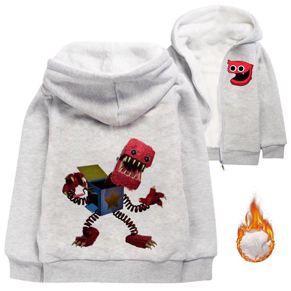 Project Playtime Boxy Boo Sherpa Lined Hoodie Fleece Sweatshirt Full Zip Hooded Jacket for Kids