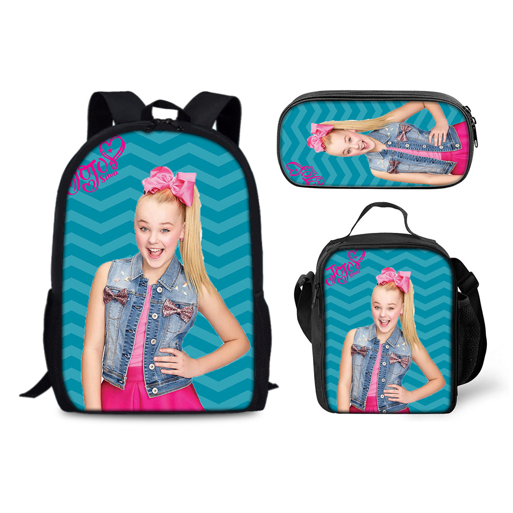 JoJo Siwa Superstar Backpack Schoolbag Lunch Bag Pencil Bag for Kids Students 3PCS