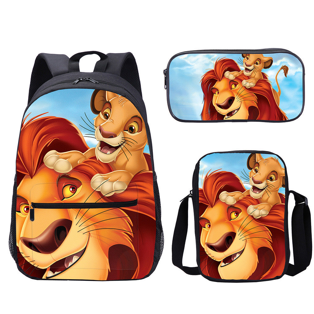 The Lion King Backpack Schoolbag Lunch Bag Pencil Bag for Kids Students 3PCS