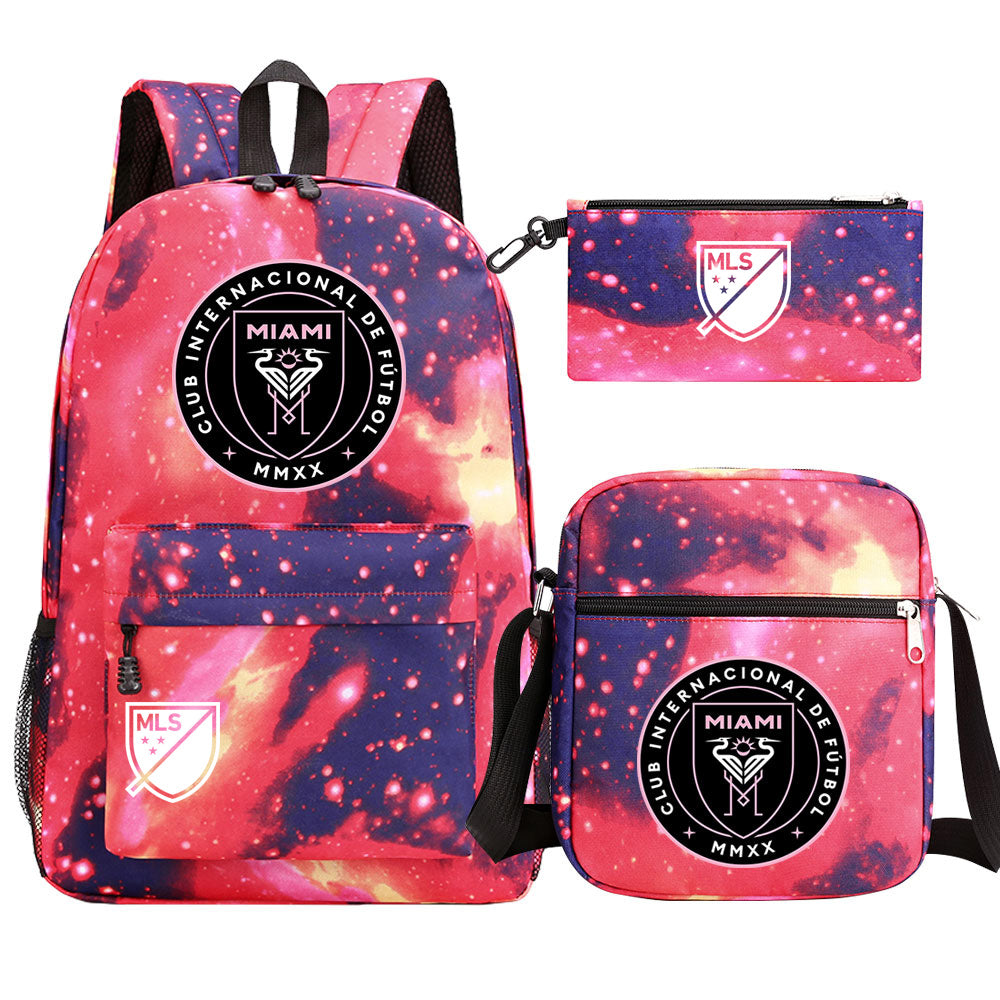 Club Internacional de Soccer Miami   Printed Schoolbag Backpack Shoulder Bag Pencil Bag 3pcs set for Kids Students