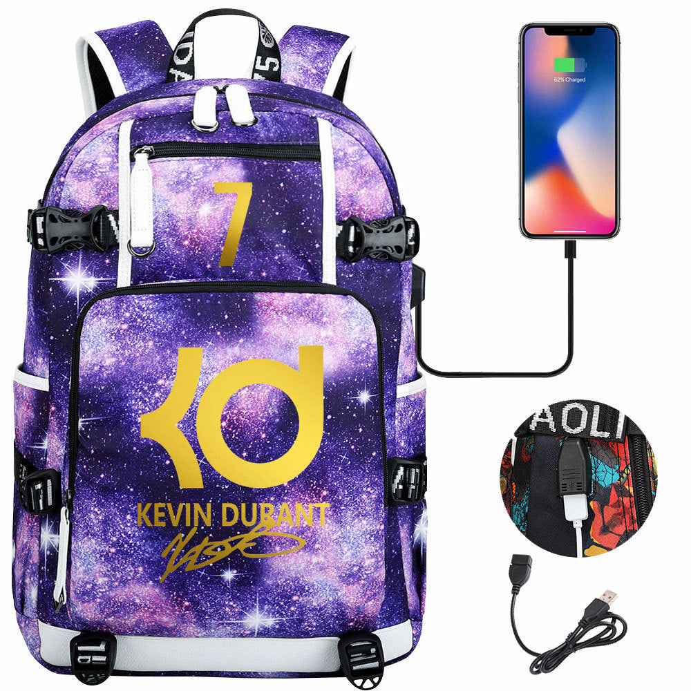 Kobe Black Mamba Curry Bucks USB Charging Backpack School Notebook Travel Bags Basketball Bag