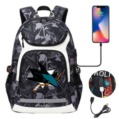 San Jose Sharks Nashville Predators Calgary Flames St. Louis Blues Minnesota wild USB Charging Backpack School Notebook Travel Bags