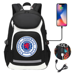 Rangers Football Club USB Charging Backpack School Notebook Travel Bags