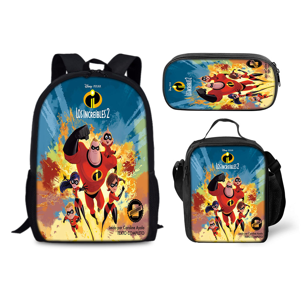 The Incredibles Backpack Schoolbag Lunch Bag Pencil Bag for Kids Students 3PCS