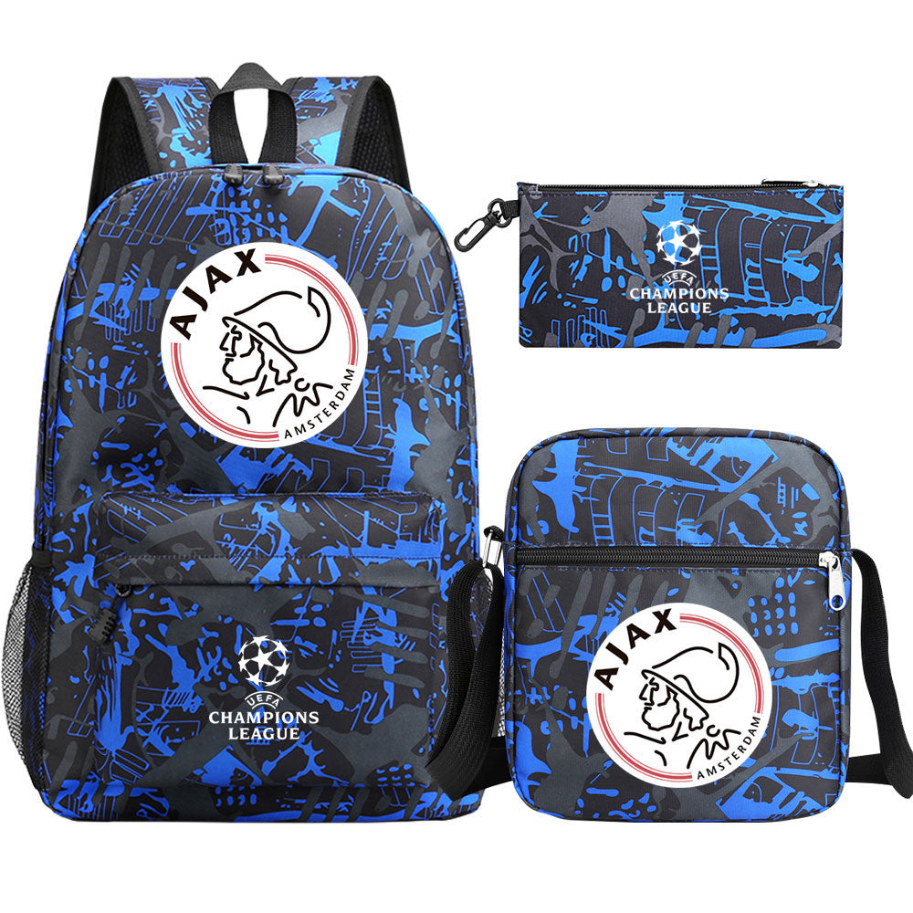 Amsterdamsche Football Club Schoolbag Backpack Shoulder Bag Pencil Bag 3pcs set for Kids Students