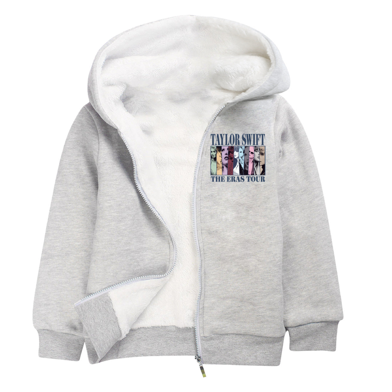 Taylor Swift Sherpa Lined Hoodie Fleece Sweatshirt Full Zip Hooded Jacket for Kids