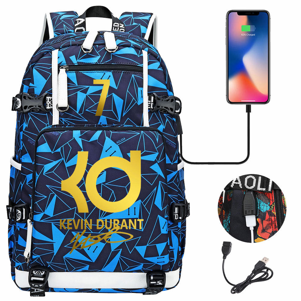 Kobe Black Mamba Curry Bucks Antetokounmpo USB Charging Backpack School Notebook Travel Bags Basketball Bag