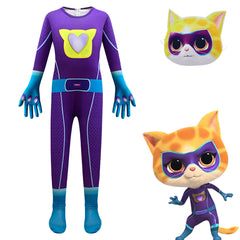 Super Kitties Cosplay Costume with Mask Boys Girls Bodysuit Halloween Fancy Jumpsuits