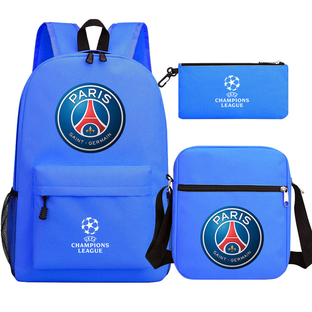 Paris Saint Germain Football Club Schoolbag Backpack Shoulder Bag Pencil Bag 3pcs set for Kids Students