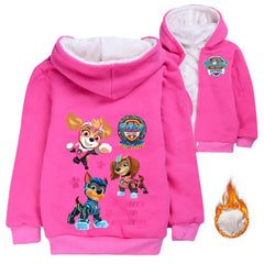 Paw Patrol Mighty Pups Sherpa Lined Hoodie Fleece Sweatshirt Full Zip Hooded Jacket for Kids