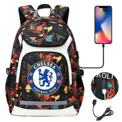 Chelsea Football Club USB Charging Backpack School Notebook Travel Bags