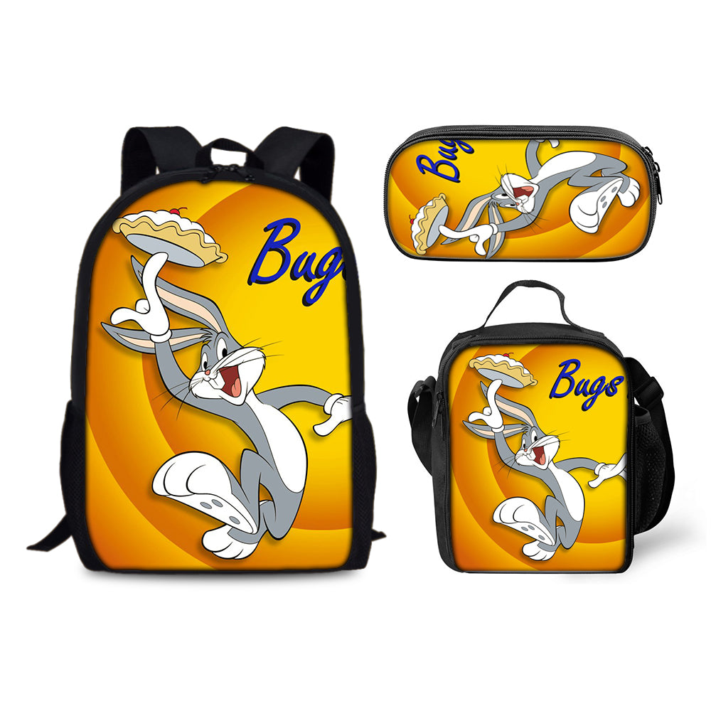 Looney Tunes Backpack Schoolbag Lunch Bag Pencil Bag for Kids Students 3PCS