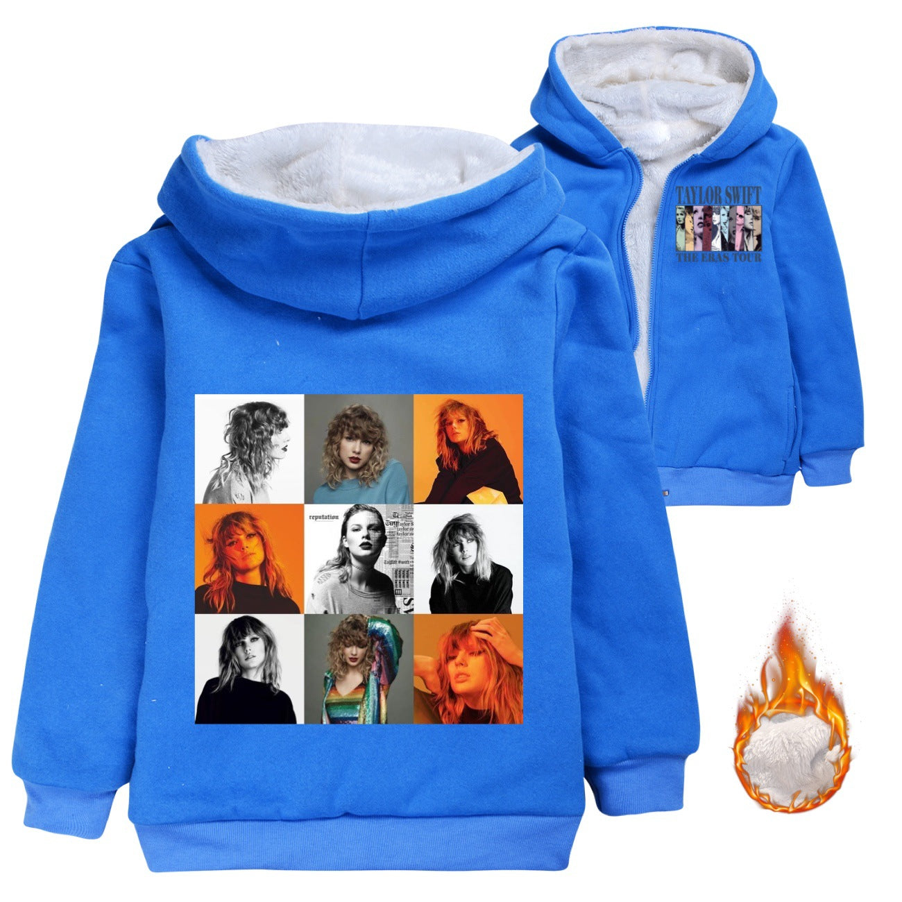 Taylor Swift Sherpa Lined Hoodie Fleece Sweatshirt Full Zip Hooded Jacket for Kids