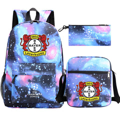 Bayer 04 Leverkusen Football Club Schoolbag Backpack Shoulder Bag Pencil Bag 3pcs set for Kids Students