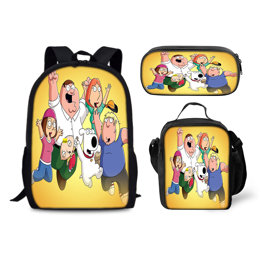 Family Guy Backpack Schoolbag Lunch Bag Pencil Bag for Kids Students 3PCS