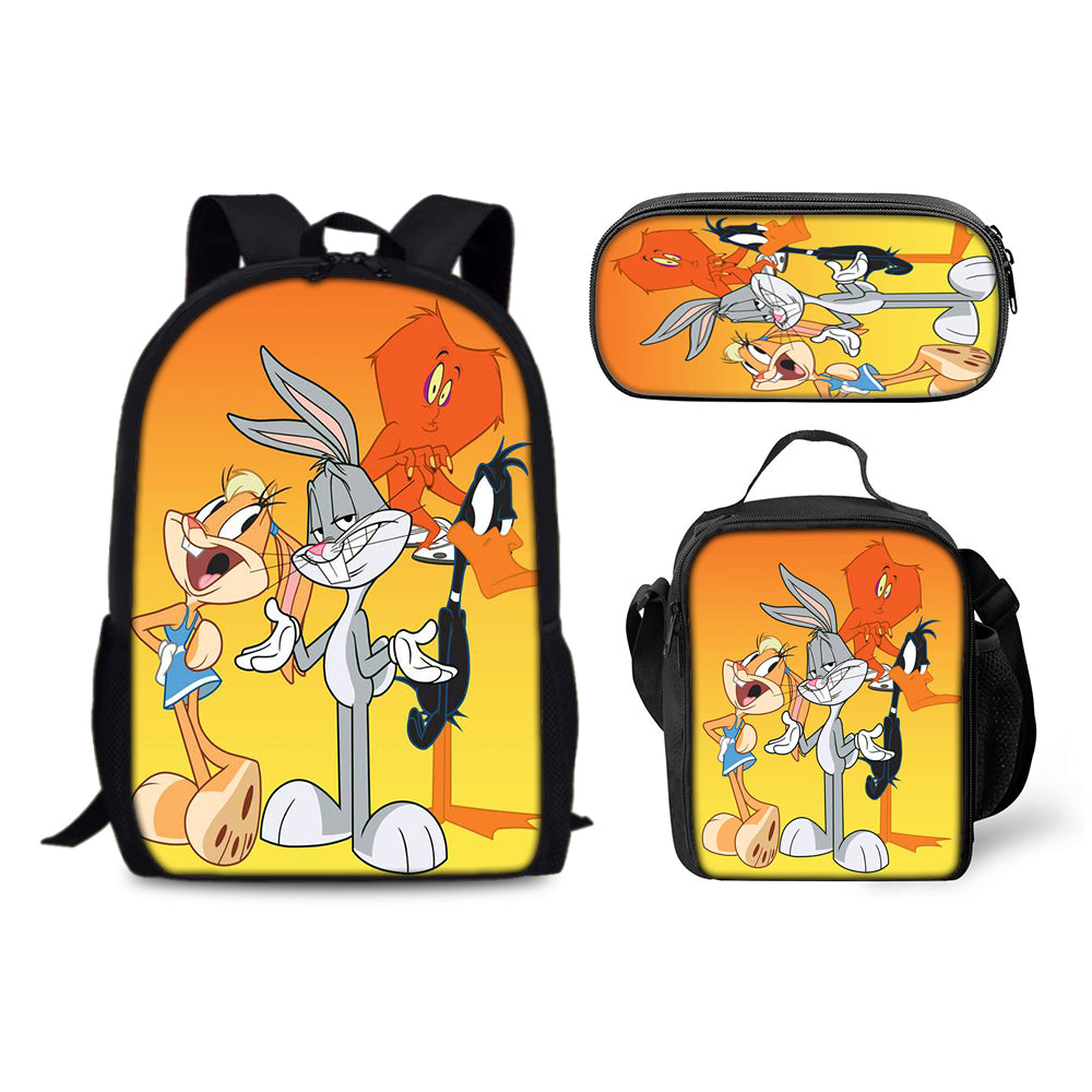 Looney Tunes Backpack Schoolbag Lunch Bag Pencil Bag for Kids Students 3PCS